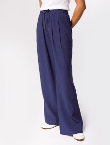 Свободные брюки из плотного лиоцела на резинке