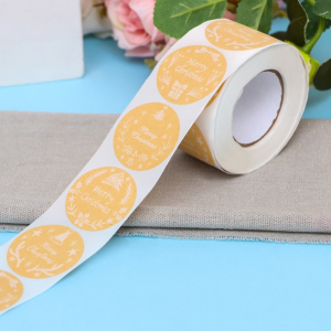 Наклейки крафт в рулоне «НГ», 500 шт.,3.8?3.8 см