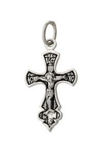 Крест из серебра литье частичное чернение