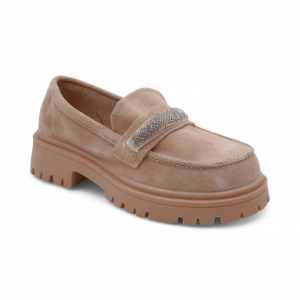 Лоферы из натуральной замши ЕМ19-2 бежевые