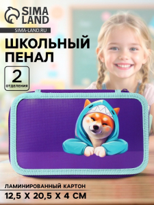 Пенал школьный, 2 секции, 12.5?20.5?4 см «Сиба»