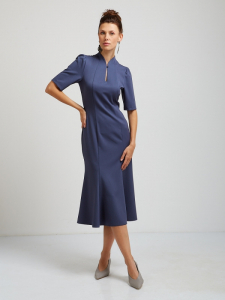 Платье воротник-капля OD-761-4 синий джинс