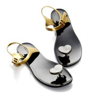 Сандалии Zhoelala Heart (черный+золотой+черный глиттер) / Zhoelala Heart (black_gold_black glitter)