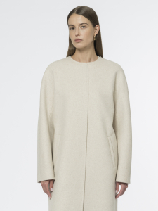 Прямое пальто из шерстяной ткани