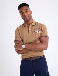 PIQUE POLO SHIRT WITH LOGO EMBLEM