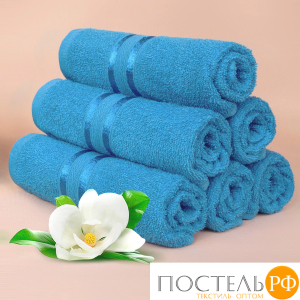 (1064) Полотенце (однотон) 30х50 см-5 шт Dome Harmonika Махра 440 г/м2 1064 Темно-Бирюзовый