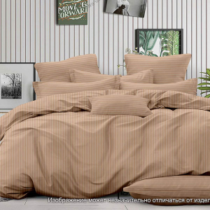 Наволочка Жемчужина миндальный страйп-сатин