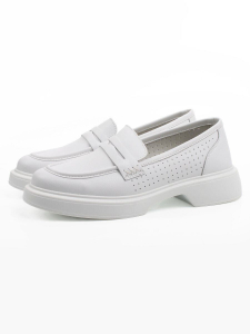03-YC382-1 WHITE Лоферы женские (натуральная кожа)