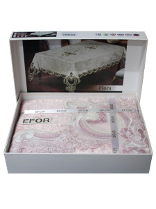 Скатерть EFOR FLORA 160*220  пудровый