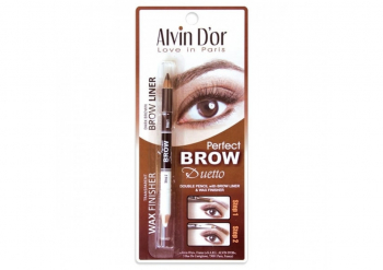 Карандаш для бровей двойной Brow Perfect Alvin D`or серый 03 Dark Grey  форма, аккуратный, ухоженный вид