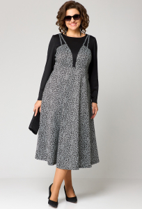 Платье EVA GRANT 7220С чёрный леопард