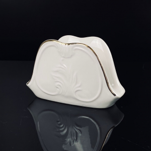 305-084 Салфетница 13х8х5,5см АВРОРА ЗОЛОТО в под.уп.(х48)Фарфор