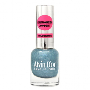 Лак для ногтей Holographic Alvin D`or голубой тон 04