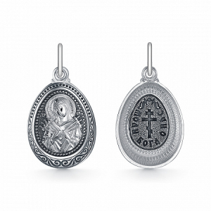 Образ (БМ Семистрельная) из серебра частично черненый штампованный