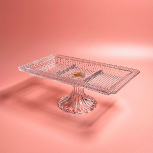 588-697 Прямоугольная менажница 32х18,5х12см на ножке в под.уп.(х6)Стекло