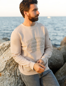 Свитшот из фактурного хлопка с авторским принтом