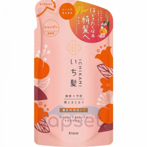 Ichikami Double Moisturizing Care Shampoo Шампунь для интенсивного увлажнения поврежденных волос, аромат абрикоса и и горной вишни, сменная упаковка, 330 мл