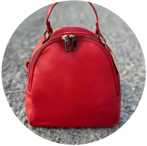 Итальянская сумка - рюкзак из натуральной кожи от AB Zapatos mochila NAPA rojo АКЦИЯ