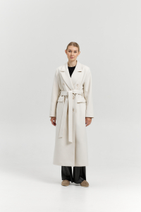 Пальто женское демисезонное 26326 (молочный/рубчик)