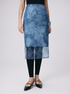 Юбка из органзы с акварельным рисунком