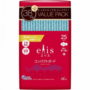 Elis Compact Guard Normal++ Тонкие гигиенические прокладки с увеличенной клеевой поверхностью, c крылышками, Нормал++, 25 см, 38 шт