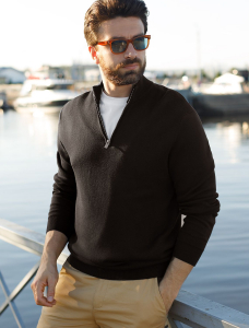 Джемпер двуслойной вязки из мягкой пряжи с хлопком