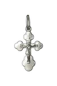 020.55 крест из серебра штампованный белый