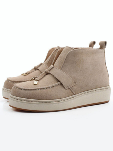 01-5172-5 BEIGE Ботинки женские демисезонные (натуральная замша, байка)