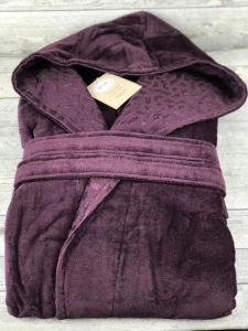 Халат мужской c капюшоном EFOR размер XXL  KAHVE кафейный