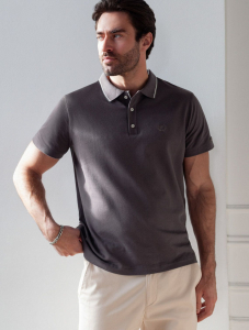 Футболка поло из премиального хлопка с эластаном