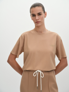 Футболка прямого кроя из вискозного трикотажа