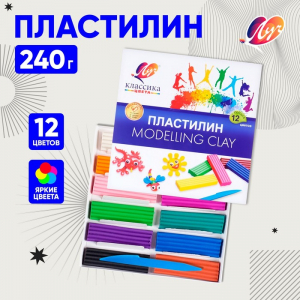 Пластилин 12 цветов 240 г 