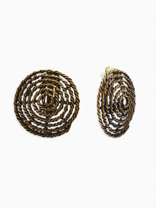 Серьги клипсы для ушей QF «Гипноз», цвет чернёное золото