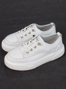 05-SD8-1D WHITE Кроссовки женские (натуральная кожа)