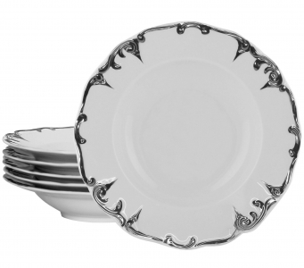 666-385 Набор из 6 глубоких тарелок 22см ARGENTO в под.уп.(х4)Фарфор