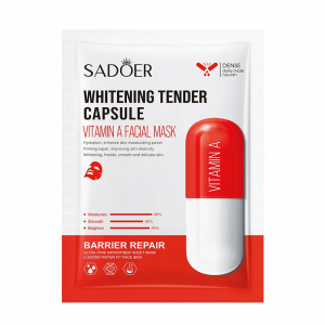 Тканевая маска для лица осветляющая с витамином А SADOER