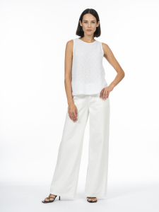 Джинсы-пятикарманники из белого денима