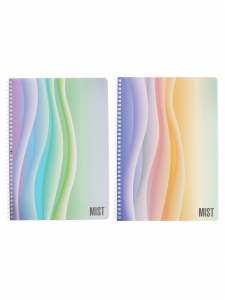 Тетрадь А4, 96 листов в клетку Hatber Mist, на гребне, ламинация Soft-touch, перфорация на отрыв, блок офсет 60-65 г/м?, МИКС 2 вида