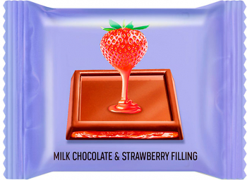 «O'Zera», молочный шоколад с желейной клубничной начинкой Milk & Strawberry filling (коробка 1,2кг)