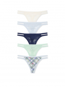 5-Pack Wink Lace Strappy Thong Panties