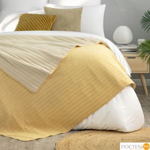 DOME ЭСПЕН горчичн.-беж. Покрывало 240х260, 1 пр., 100% полиэстер