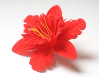 Искусственные цветы, Слои нарцисса бархатные для ветки, венка красный