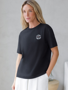 Футболка с принтом свободная эластичная из премиального хлопка