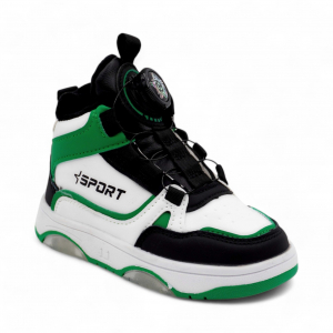 LED-Ботинки В7775-7 бел/зел