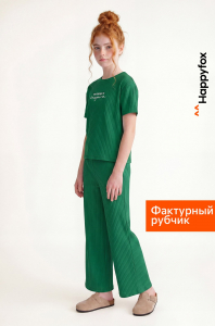 Летний костюм для девочки в рубчик-лапша Happyfox