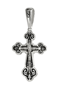 Крест из серебра литье частичное чернение