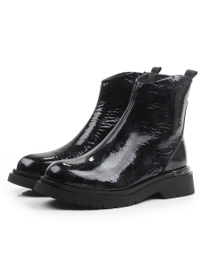 01-FJ1123-2 BLACK Ботинки демисезонные женские (натуральная кожа, байка)