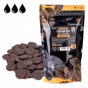 Шоколад горький без сахара 68%, Томер, 250 г