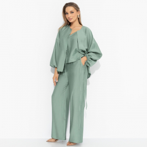 Брючный комплект лёгкий, Приручённый шик (3 в 1, зеленый)