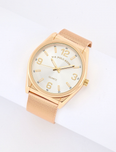 MENS GOLD MESH STRAP WATCH